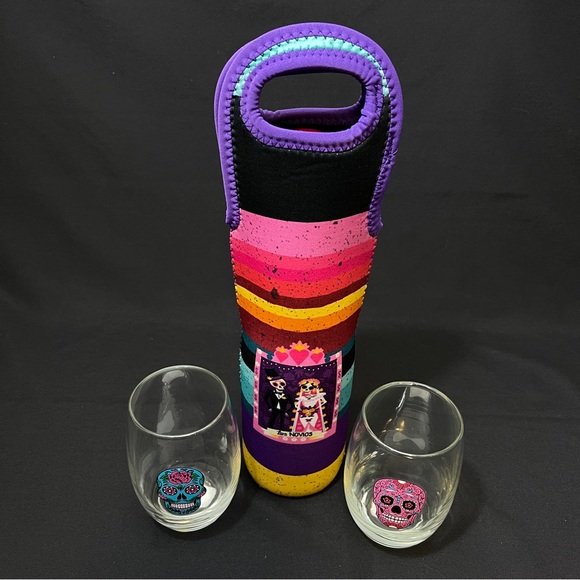 Day of the Dead Stemless Wine Glasses and Tote - Picture 5 of 13